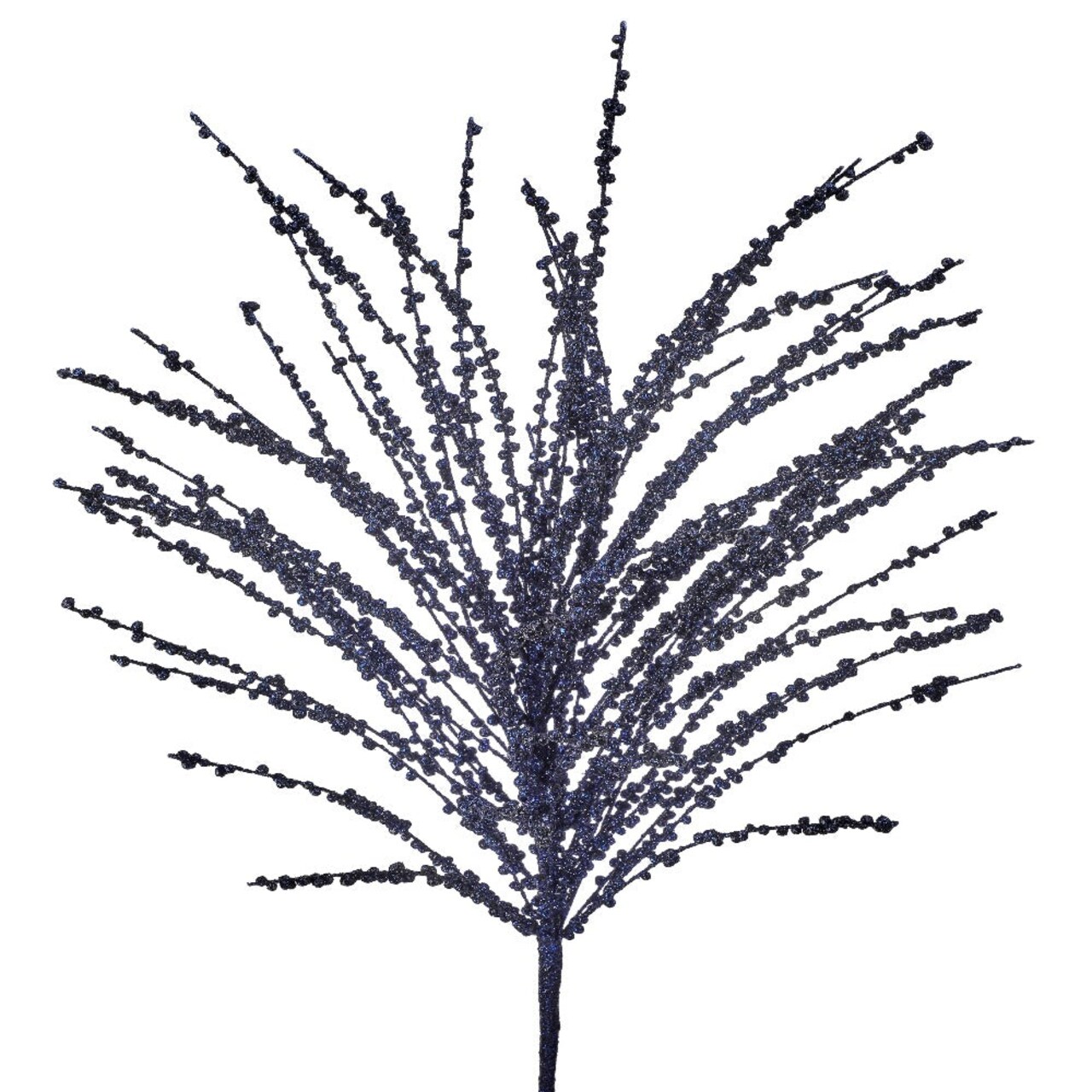 24" Midnight Blue Glitter Grass Spray – Elegant Christmas Decoration